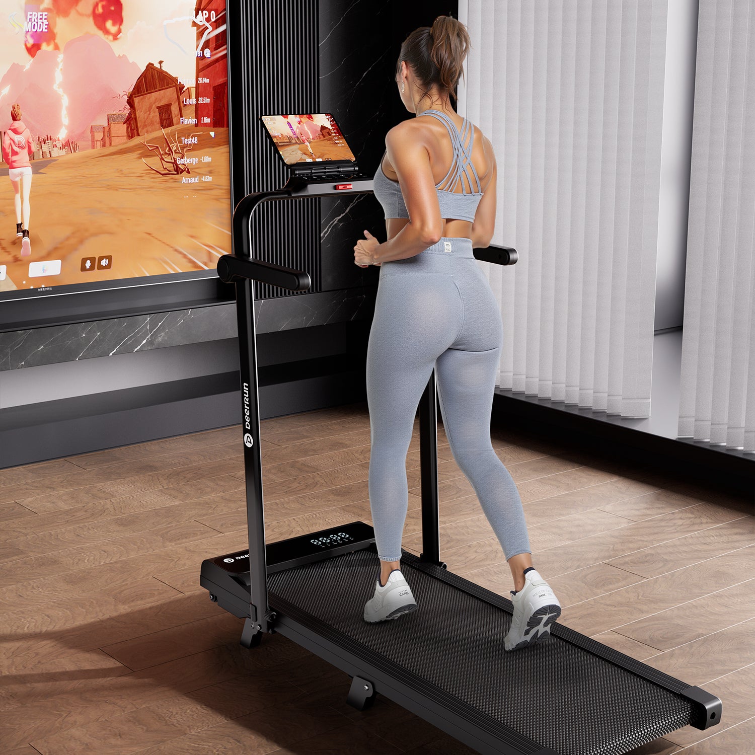 A6 Plus Foldable Walk-and-Run Treadmill with 5% Incline (1–12 kph, 136 kg Capacity)