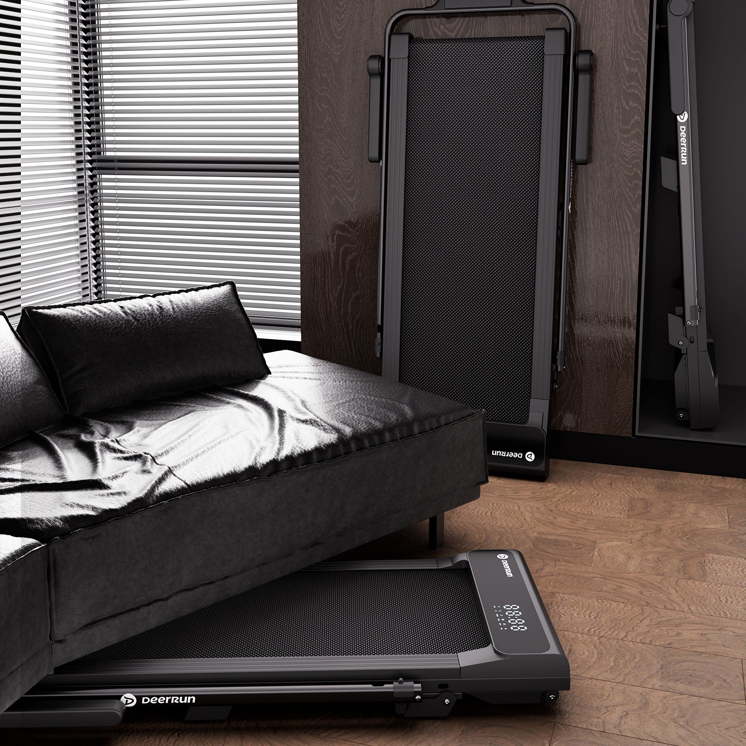 A6 Plus Foldable Walk-and-Run Treadmill with 5% Incline (1–12 kph, 136 kg Capacity)