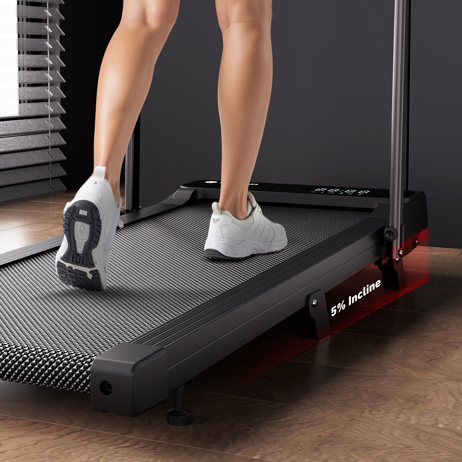 A6 Plus Foldable Walk-and-Run Treadmill with 5% Incline (1–12 kph, 136 kg Capacity)