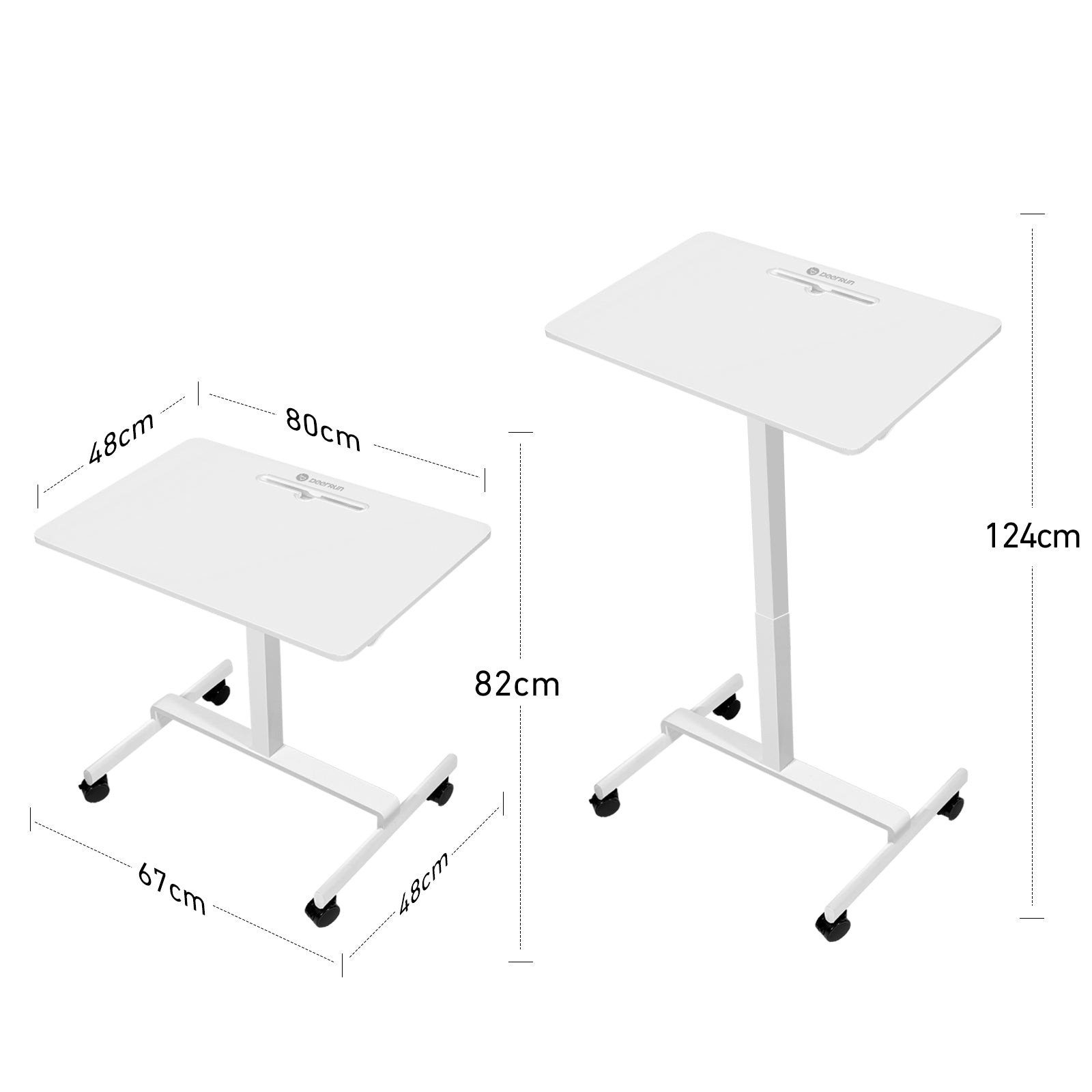 DeerRun Adjustable Standing Desk - Rolling Laptop Desk for Treadmills