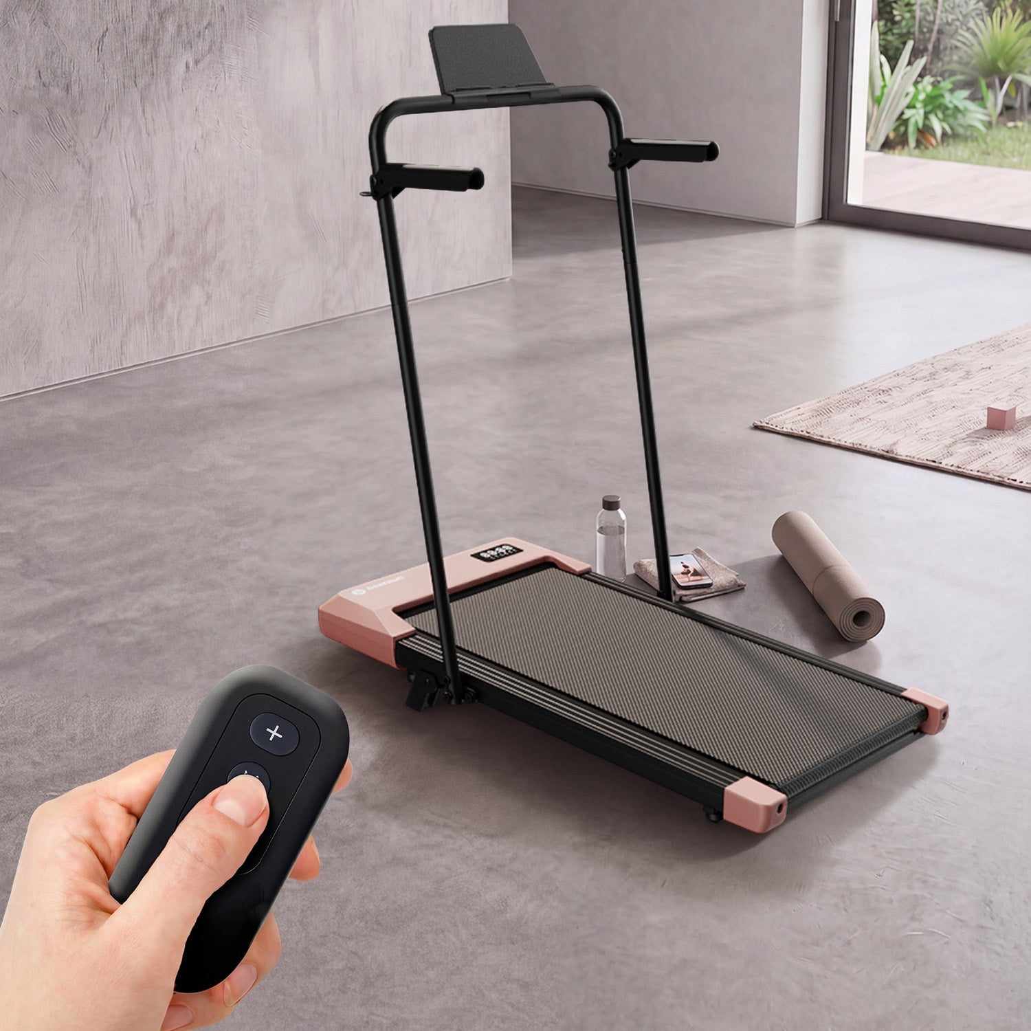 DeerRun Q2 Urban 7% Incline Walking Pad with Handrail