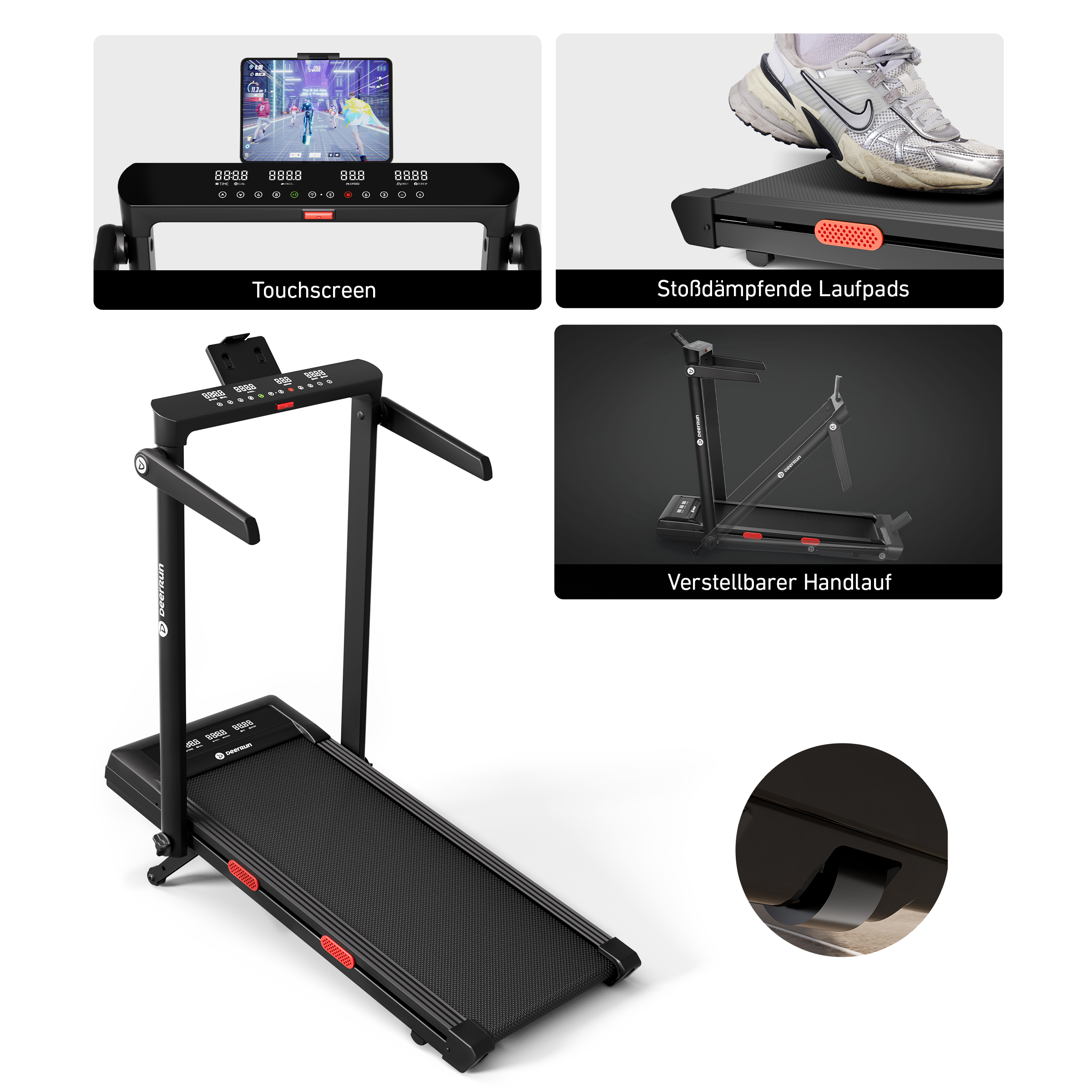 DeerRun Z10 Pro 12% Auto Incline Treadmill for Small-Space Hill Training at Home
