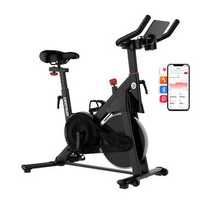 DeerRun S500 Pro King Size Indoor Exercise Bike for Tall Riders 32 Magnetic Resistance, LED Screen