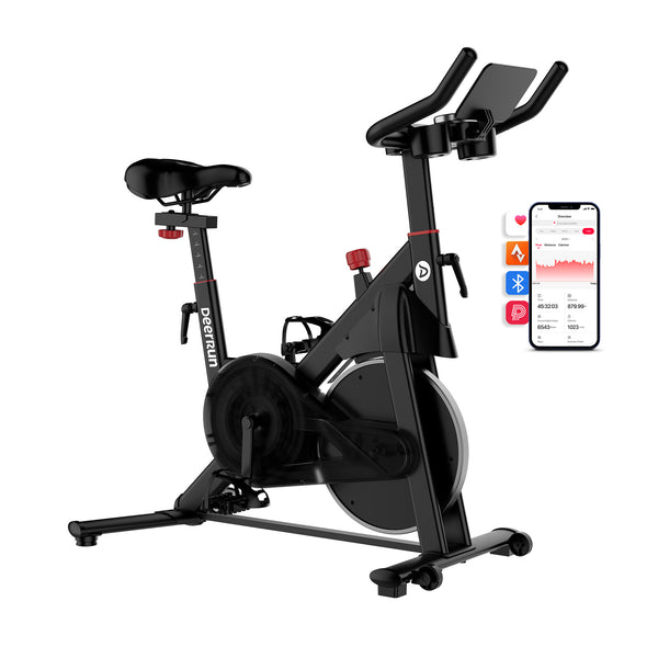 DeerRun S500 Pro King Size Indoor Exercise Bike for Tall Riders 32 Magnetic Resistance, LED Screen